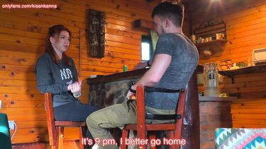 Один глоток сербской самогонкина даче и русская девка в чулках ебется с незнакомцем