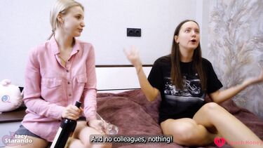 Злая русская девка поссорилась с парнем и изменила ему с подругой лесби