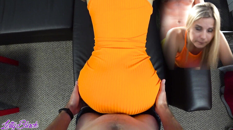 Letty Black: Трахнул русскую раком и кончил спермой на ее оранжевое обтягивающее платье