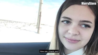 Выручил застрявшую девушку и получил в награду секс в машине