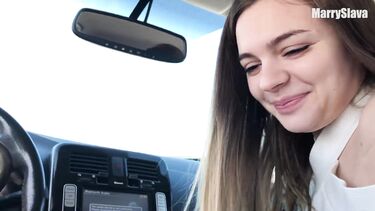 Выручил застрявшую девушку и получил в награду секс в машине