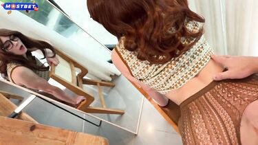 Учитель застукал за мастурбацией рыжую студентку и наказал ее членом