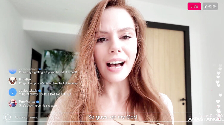 Глубокий минет доставщику пиццы вместо чаевых