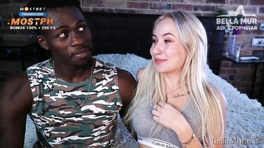 Русская модель в первый раз трахается с негром с большим черным членом