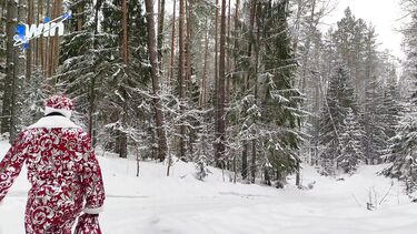 Музыкальный порно клип с трахающейся в лесу русской Снегурочкой