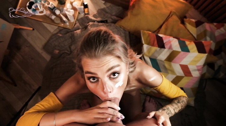 Русская художница трахается с парнем и ласкает себя после его камшота