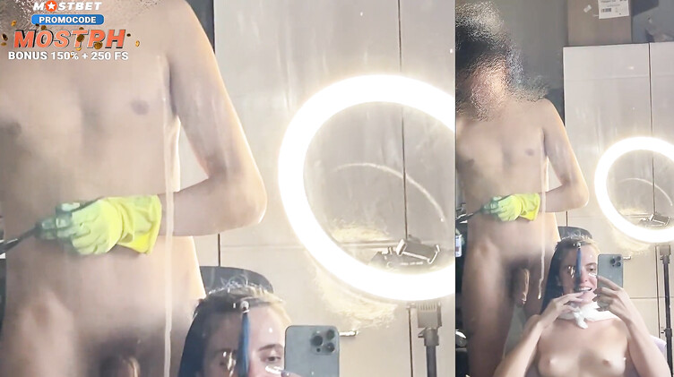 Сосет хуй парикмахеру в салоне красоты