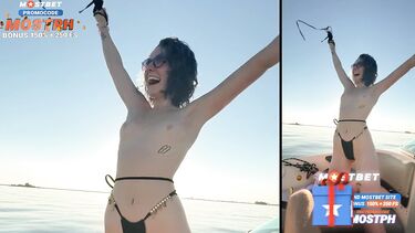 Русская туристка сосет капитану за прогулку на катере