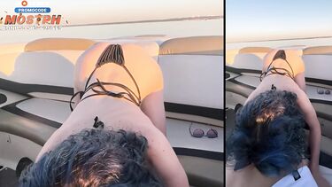 Русская туристка сосет капитану за прогулку на катере