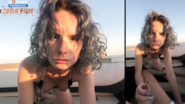 Русская туристка сосет капитану за прогулку на катере