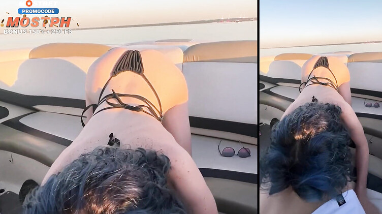 На море: Русская туристка сосет капитану за прогулку на катере