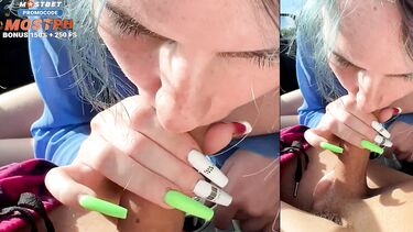 Отсосала водителю в дороге и получила кремпай на пляже