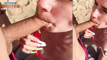 Минет от кудрявой: Отсосала водителю в дороге и получила кремпай на пляже