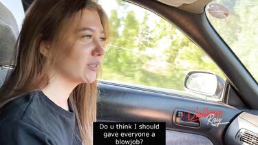 Водитель трахнул в рот попутчицу без денег