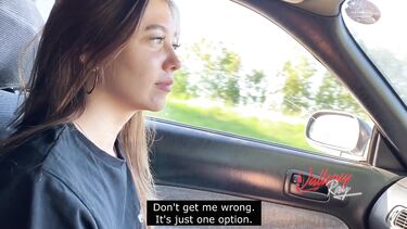 Водитель трахнул в рот попутчицу без денег