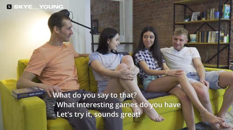 Вчетвером: Вот так сюрприз! Подруги завязали мужьям глаза и поменялись партнерами