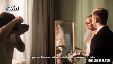 Сексуальная невеста в чулках изменяет с фотографом в день свадьбы