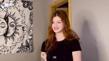 Русская рыжая падчерица студентка тренируется минету на члене отчима