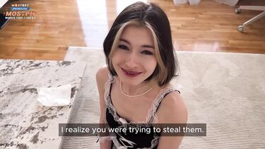 Наказание для служанки: женатый босс ебет воровку