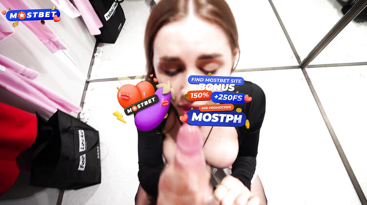 Глотает сперму: Сочно отсосала и глотнула сперму в примерочной торгового центра