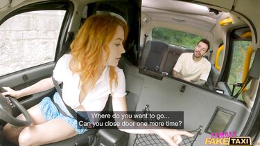 Рыжая таксистка ебется с пассажиром в отместку неверному бойфренду