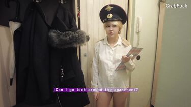 Травокур ебет участковую на обходе дома